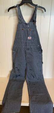 Vintage Round House Hickory Railroad Stripe Bib Overalls